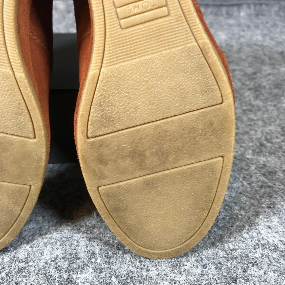 TOMS Boots Womens Size 9 Orange Suede Desert Wedge Lace Up Ankle Booties Shoes‎